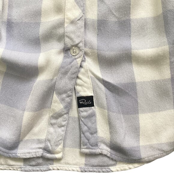 Rails S Hunter Buffalo Plaid/Check Flannel Button Front Shirt Blue & White 186C - Picture 7 of 10